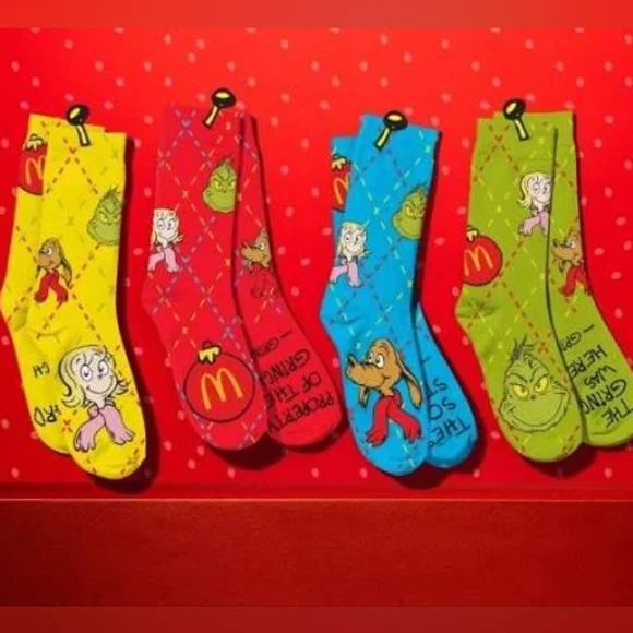 SEALED McDonald's "The Grinch Meal" Socks Blue - Picture 2 of 5